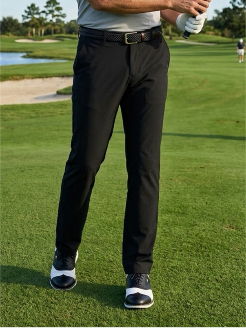 Adidas Mens Ultimate365 Black Chino Golf Pants Performance Flat Front 32x32 2134
